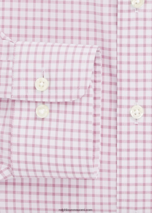 Ralph Lauren miehet slim fit ruudullinen popliinipaita 0Z24ZR745 carmel pinkki/valkoinen