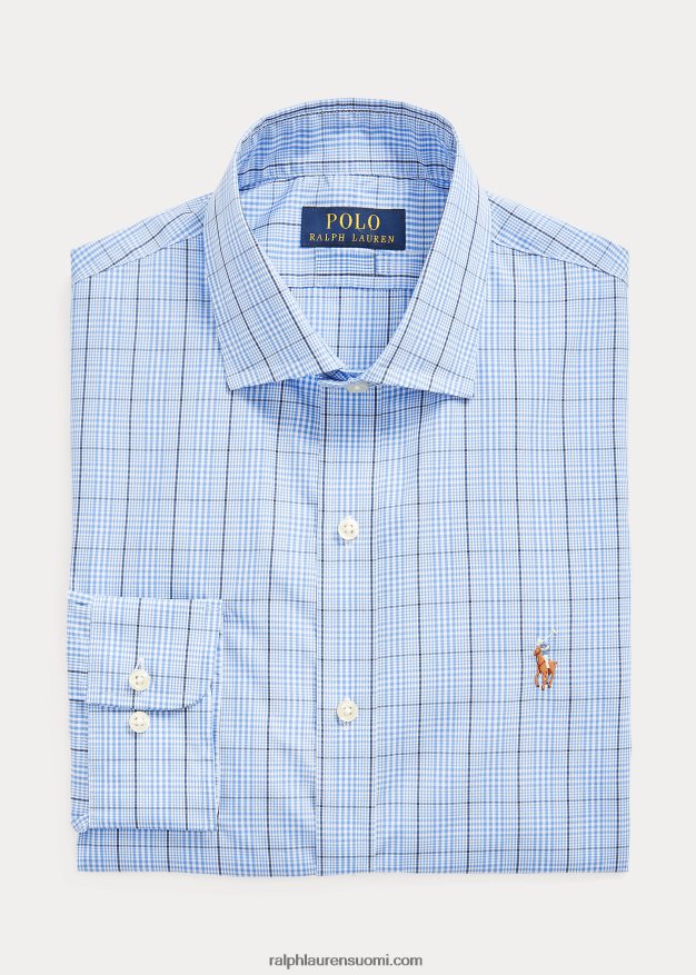 Ralph Lauren miehet slim fit ruudullinen suorituskyky paita 0Z24ZR1260 5497 sininen/valkoinen monitoimi