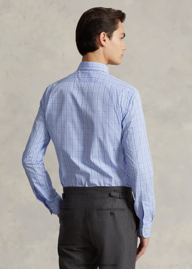 Ralph Lauren miehet slim fit ruudullinen suorituskyky paita 0Z24ZR1260 5497 sininen/valkoinen monitoimi