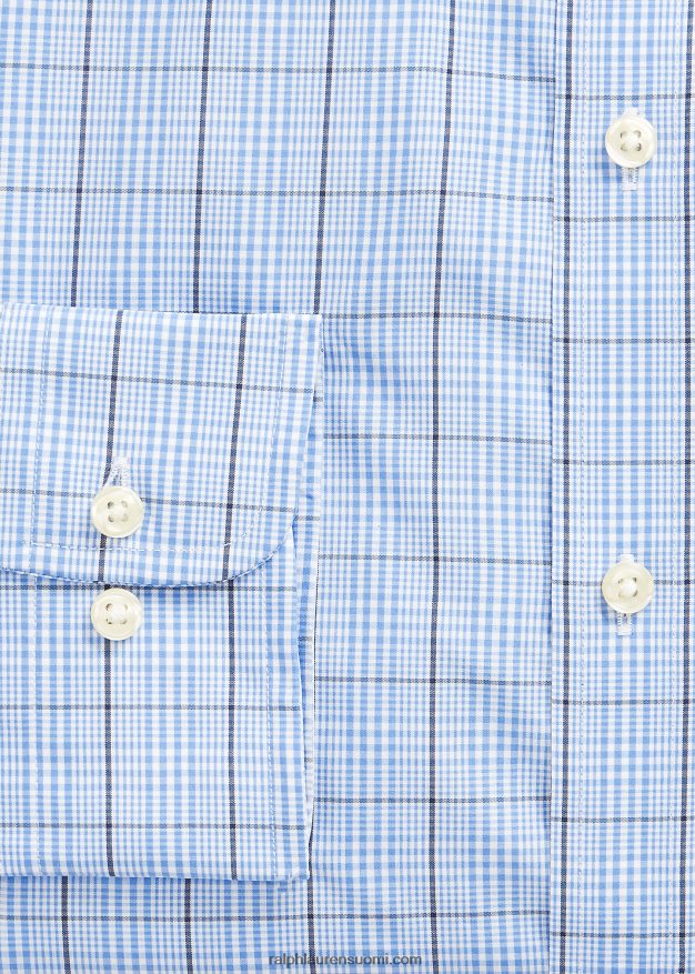 Ralph Lauren miehet slim fit ruudullinen suorituskyky paita 0Z24ZR1260 5497 sininen/valkoinen monitoimi