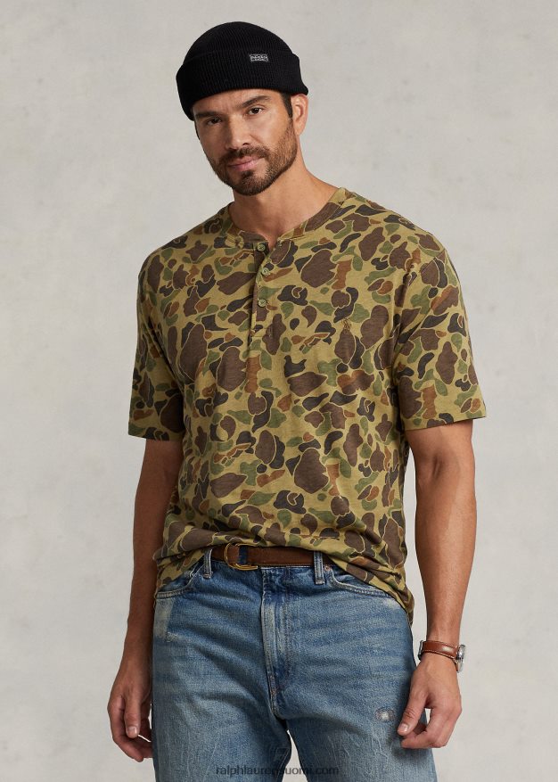 Ralph Lauren miehet jersey henley paita 0Z24ZR1398 sammakko camo