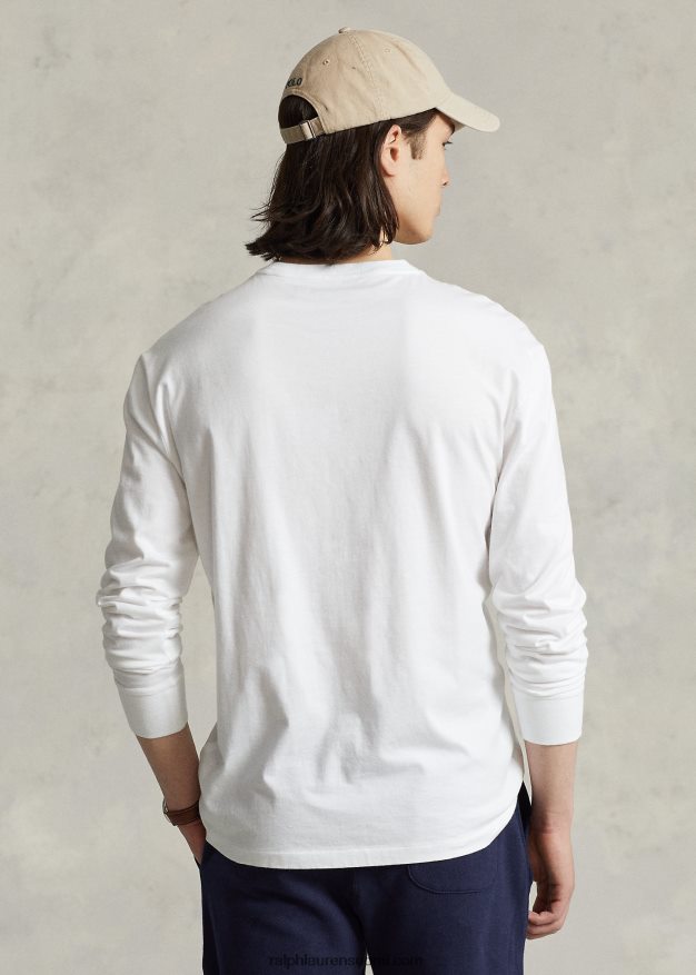 Ralph Lauren miehet jersey pitkähihainen t-paita - kaikki sopii 0Z24ZR181 valkoinen