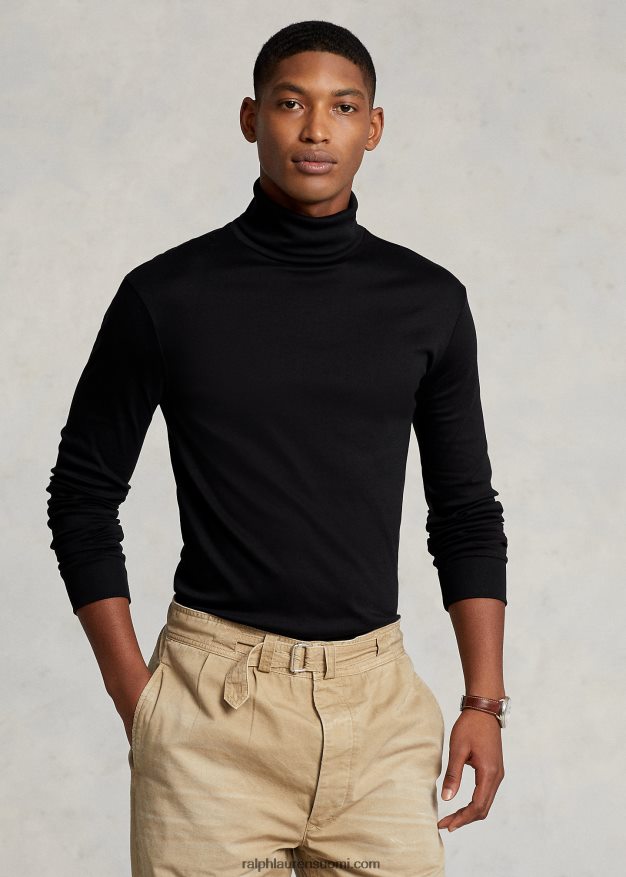 Ralph Lauren miehet pehmeä puuvillainen villapaita 0Z24ZR559 musta