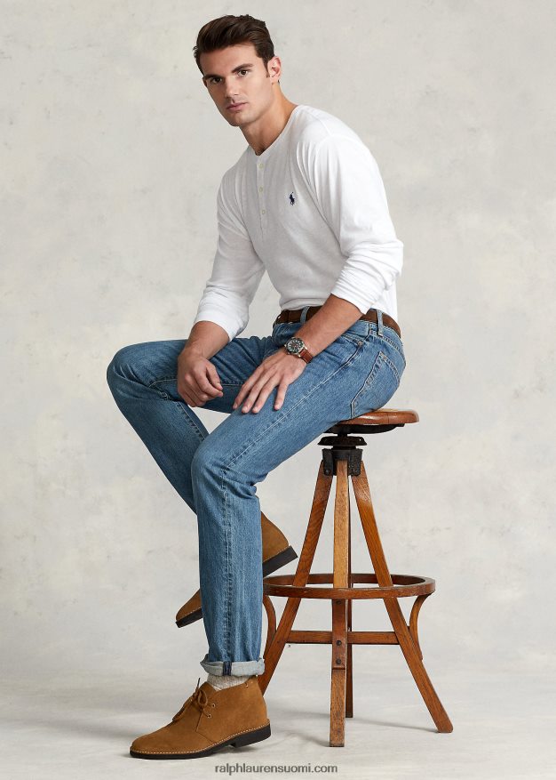 Ralph Lauren miehet slub jersey henley paita 0Z24ZR1333 valkoinen