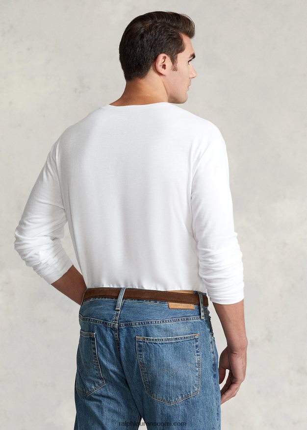 Ralph Lauren miehet slub jersey henley paita 0Z24ZR1333 valkoinen