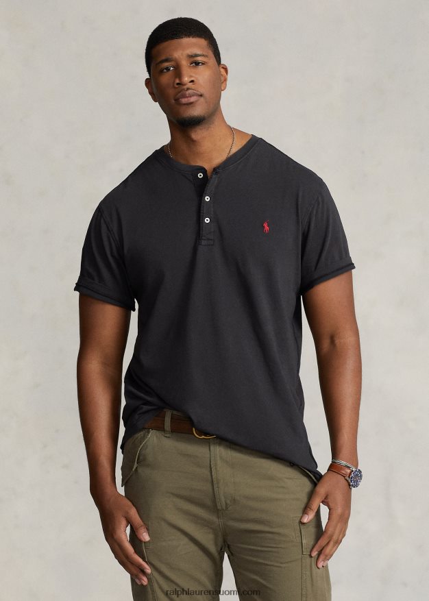 Ralph Lauren miehet slub jersey henley paita 0Z24ZR1352 musta