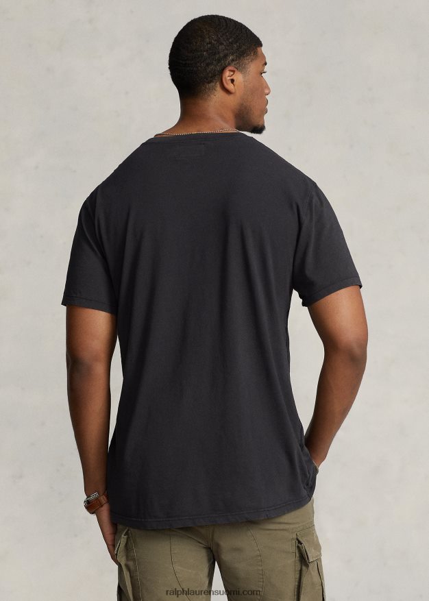 Ralph Lauren miehet slub jersey henley paita 0Z24ZR1352 musta