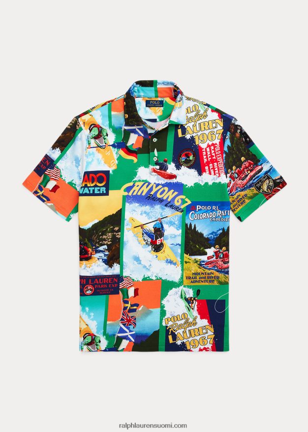 Ralph Lauren miehet Klassinen kajakkikuvioinen mesh poolopaita 0Z24ZR918 kajakkiretkikunta