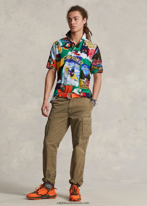 Ralph Lauren miehet Klassinen kajakkikuvioinen mesh poolopaita 0Z24ZR918 kajakkiretkikunta