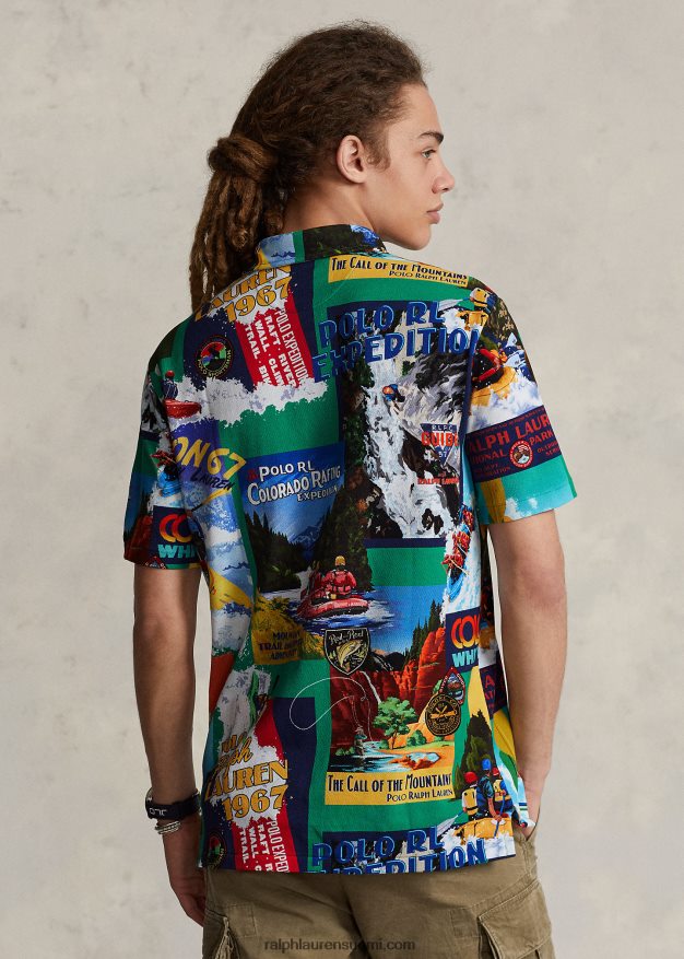 Ralph Lauren miehet Klassinen kajakkikuvioinen mesh poolopaita 0Z24ZR918 kajakkiretkikunta