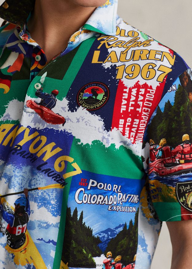 Ralph Lauren miehet Klassinen kajakkikuvioinen mesh poolopaita 0Z24ZR918 kajakkiretkikunta