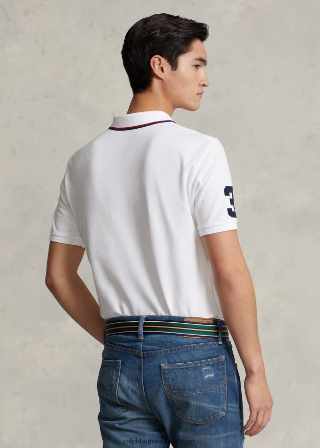 Ralph Lauren miehet Klassisen istuvuuden kolminkertainen poniverkkopaita 0Z24ZR660 valkoinen