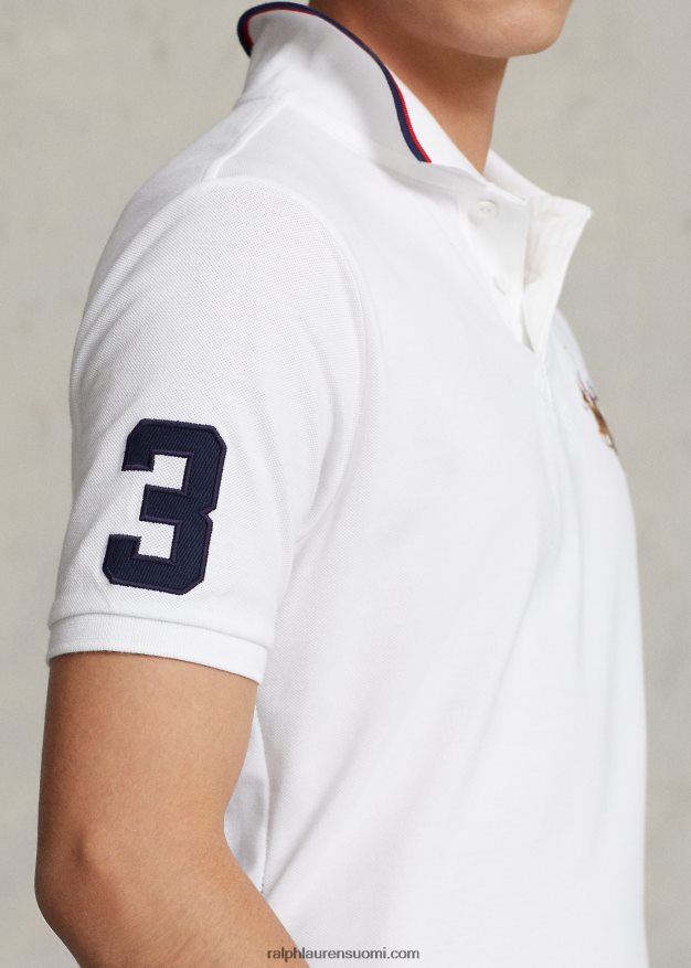 Ralph Lauren miehet Klassisen istuvuuden kolminkertainen poniverkkopaita 0Z24ZR660 valkoinen