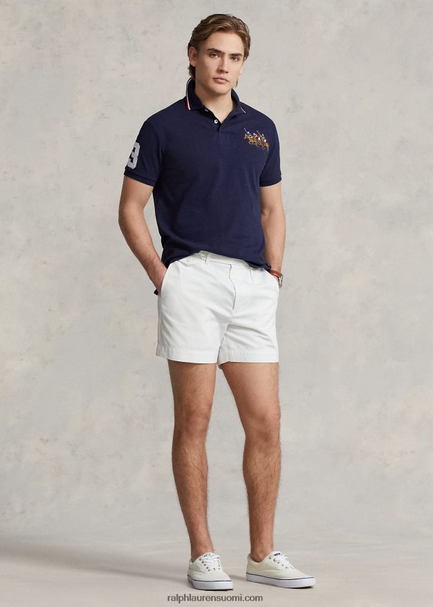 Ralph Lauren miehet Klassisen istuvuuden kolminkertainen poniverkkopaita 0Z24ZR662 risteilylaivasto