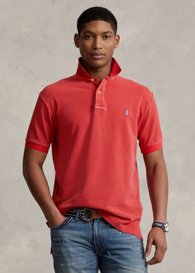 Ralph Lauren miehet alkuperäinen istuva mesh poolopaita 0Z24ZR875 viesti punainen