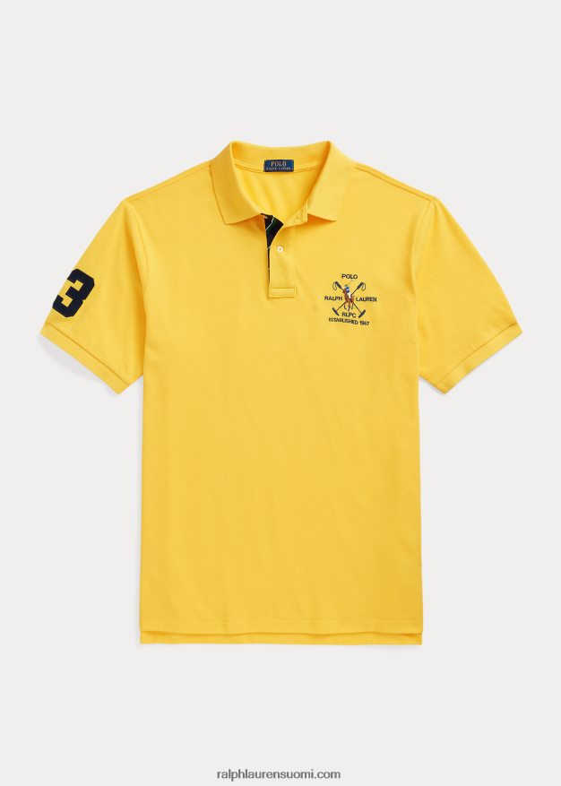 Ralph Lauren miehet crest mesh -poolopaita 0Z24ZR1603 keltaevä