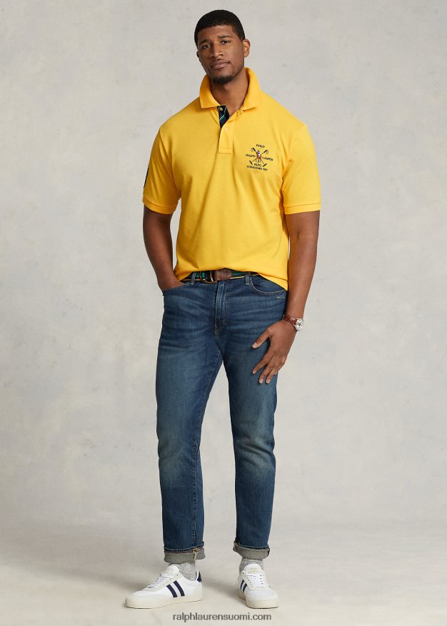 Ralph Lauren miehet crest mesh -poolopaita 0Z24ZR1603 keltaevä