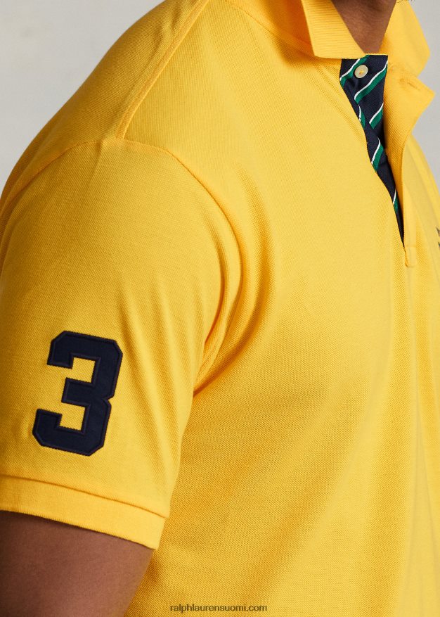 Ralph Lauren miehet crest mesh -poolopaita 0Z24ZR1603 keltaevä