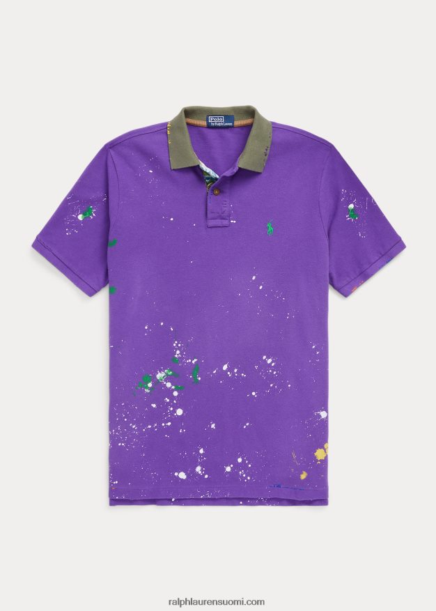 Ralph Lauren miehet distressed mesh poolopaita 0Z24ZR1387 violetti kaktus