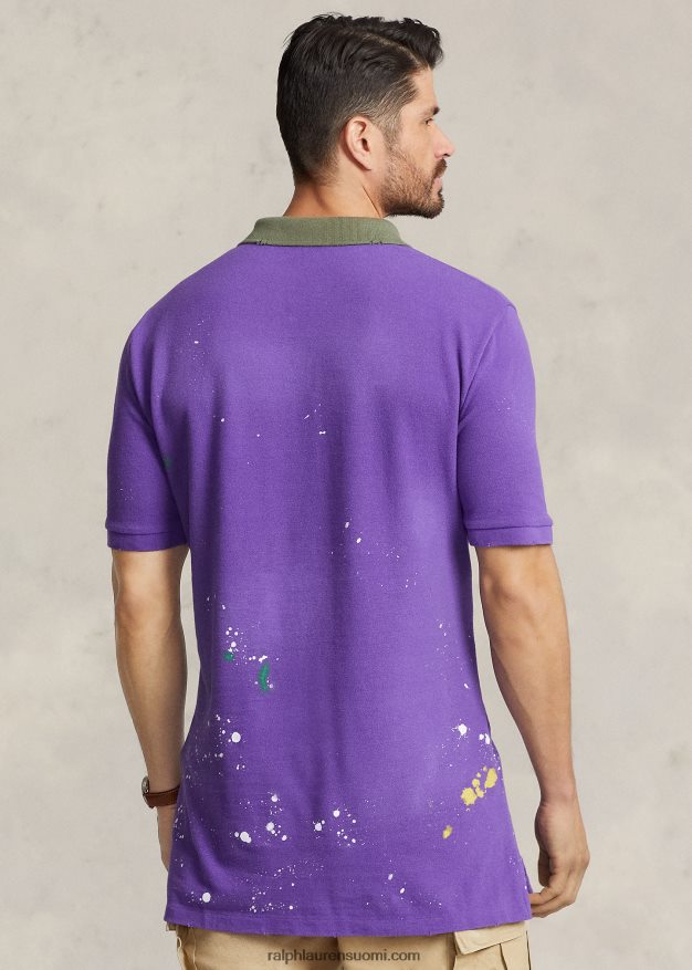 Ralph Lauren miehet distressed mesh poolopaita 0Z24ZR1387 violetti kaktus