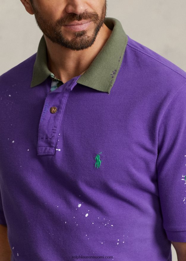 Ralph Lauren miehet distressed mesh poolopaita 0Z24ZR1387 violetti kaktus