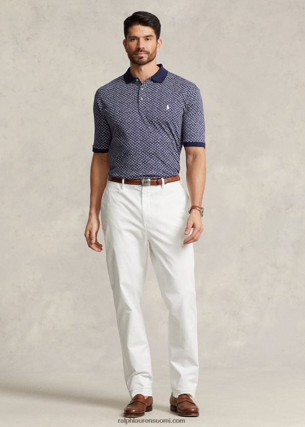 Ralph Lauren miehet foulard print pehmeä puuvillainen poolopaita 0Z24ZR1601 bayberry foulard/laivasto