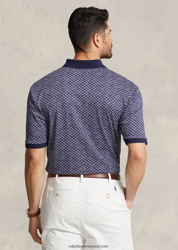 Ralph Lauren miehet foulard print pehmeä puuvillainen poolopaita 0Z24ZR1601 bayberry foulard/laivasto