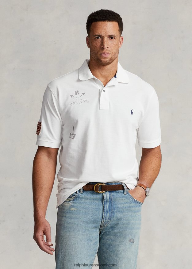 Ralph Lauren miehet graafinen verkkopaita 0Z24ZR1372 klassinen oxford valkoinen