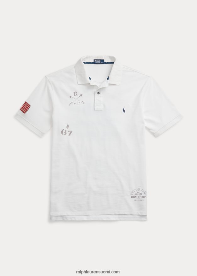 Ralph Lauren miehet graafinen verkkopaita 0Z24ZR1372 klassinen oxford valkoinen