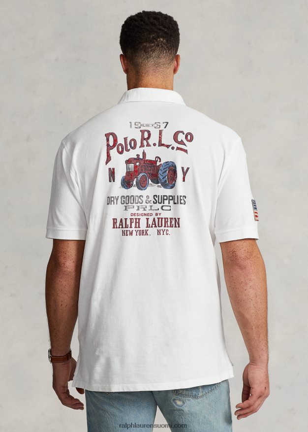 Ralph Lauren miehet graafinen verkkopaita 0Z24ZR1372 klassinen oxford valkoinen