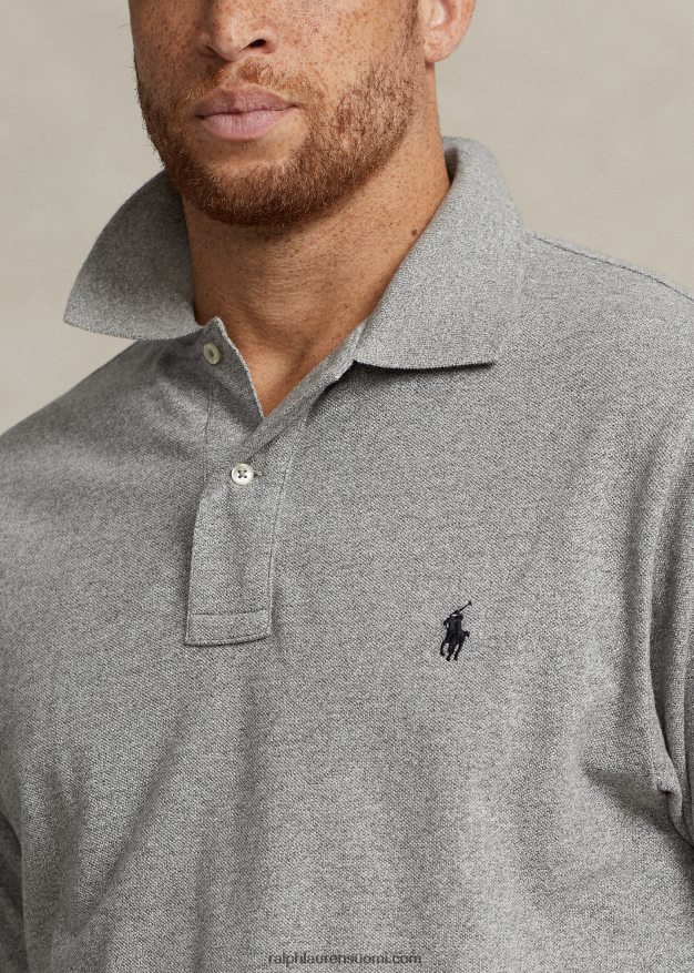 Ralph Lauren miehet ikoninen mesh-poolopaita 0Z24ZR1821 tumma vintage kanervanharmaa