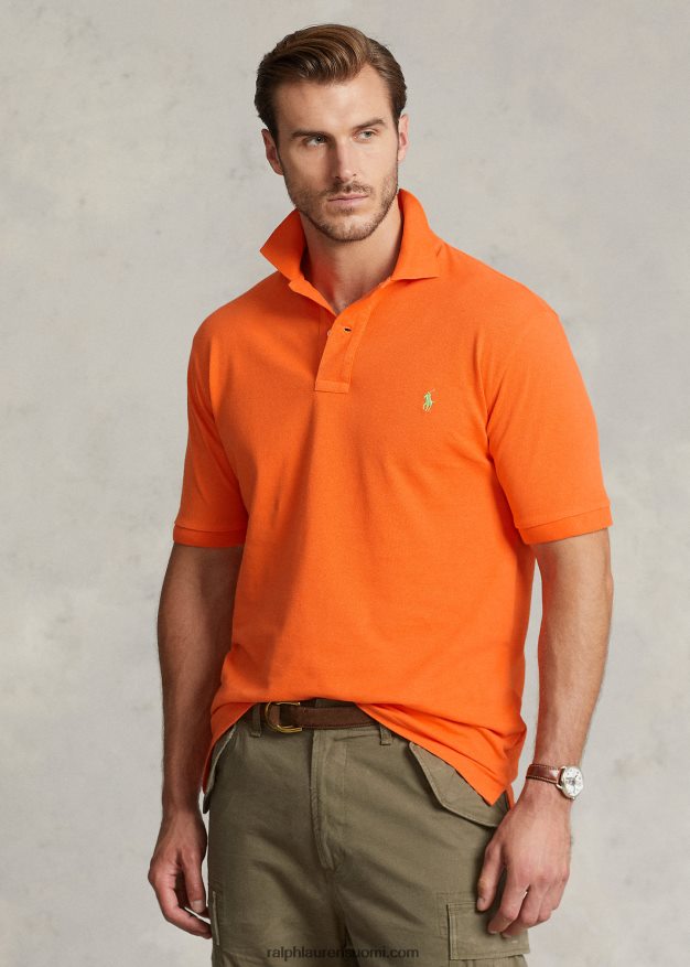Ralph Lauren miehet ikoninen mesh-poolopaita 0Z24ZR1823 lomakeskuksen oranssi