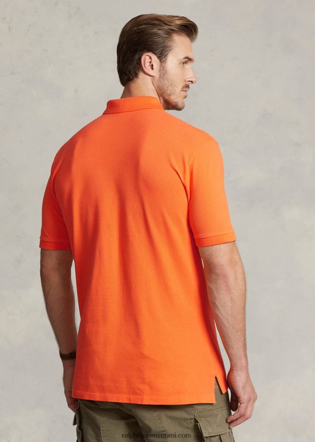 Ralph Lauren miehet ikoninen mesh-poolopaita 0Z24ZR1823 lomakeskuksen oranssi