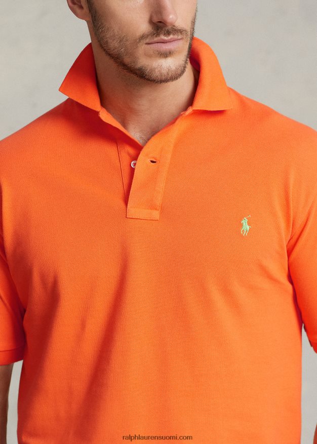 Ralph Lauren miehet ikoninen mesh-poolopaita 0Z24ZR1823 lomakeskuksen oranssi
