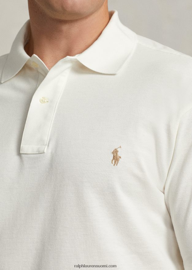 Ralph Lauren miehet ikoninen mesh-poolopaita 0Z24ZR1825 kannenpesuaine valkoinen