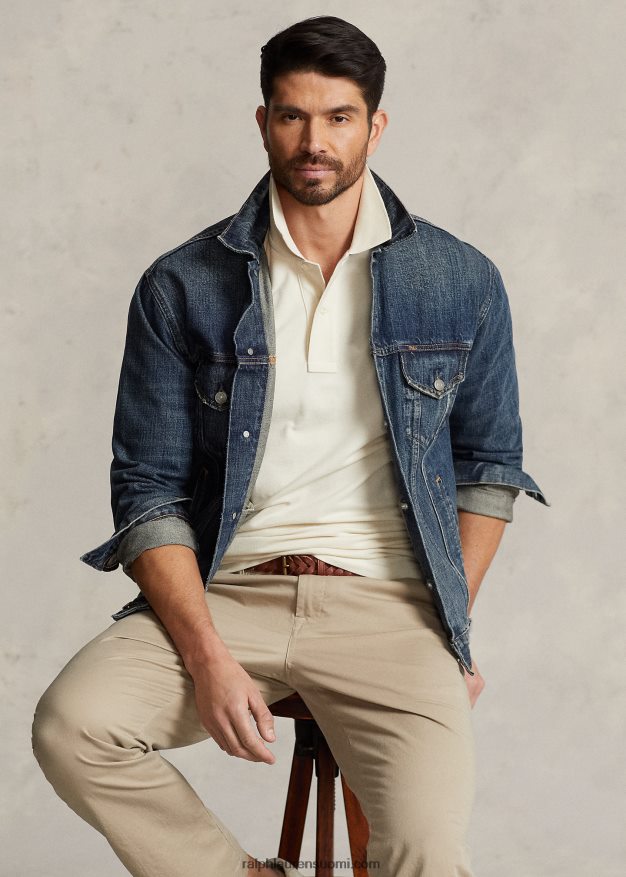 Ralph Lauren miehet ikoninen mesh-poolopaita 0Z24ZR1829 ohje kerma