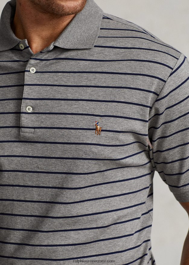 Ralph Lauren miehet interlock poolopaita 0Z24ZR1425 metallinharmaa/laivasto