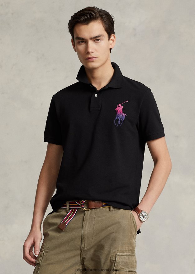 Ralph Lauren miehet iso poniverkkomainen poolopaita - sopii kaikkiin 0Z24ZR565 musta