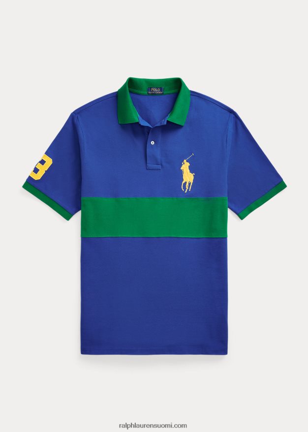 Ralph Lauren miehet iso poniverkkopaita 0Z24ZR1631 safiiri / ensisijainen vihreä