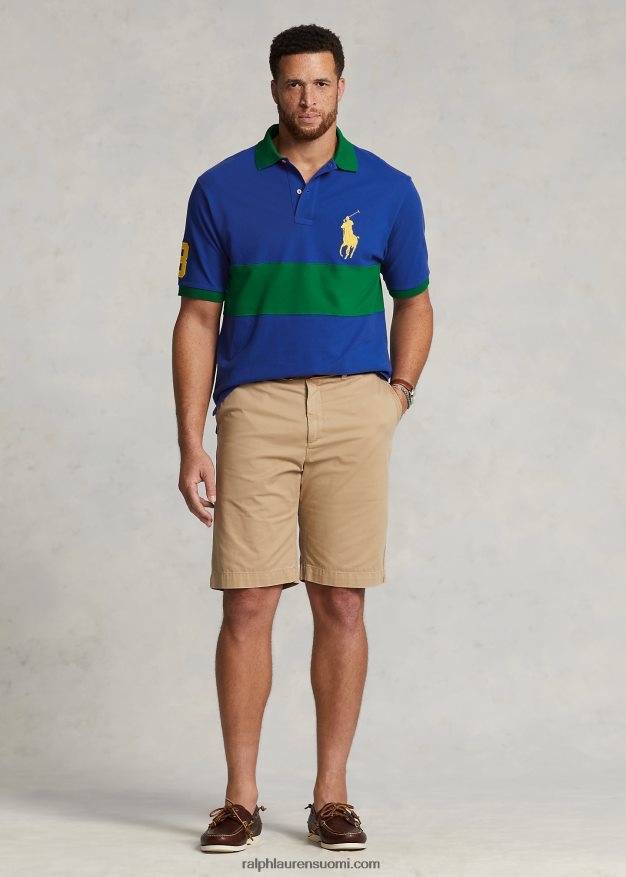 Ralph Lauren miehet iso poniverkkopaita 0Z24ZR1631 safiiri / ensisijainen vihreä