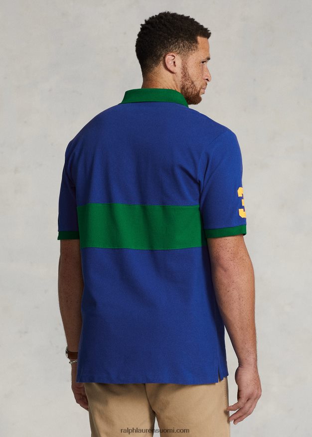 Ralph Lauren miehet iso poniverkkopaita 0Z24ZR1631 safiiri / ensisijainen vihreä