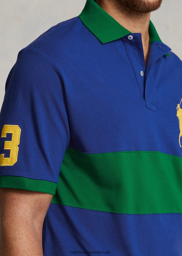 Ralph Lauren miehet iso poniverkkopaita 0Z24ZR1631 safiiri / ensisijainen vihreä
