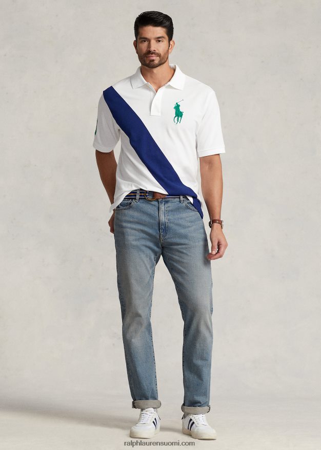 Ralph Lauren miehet iso poniverkkopaita 0Z24ZR1881 valkoinen / syksyn kuninkaallinen