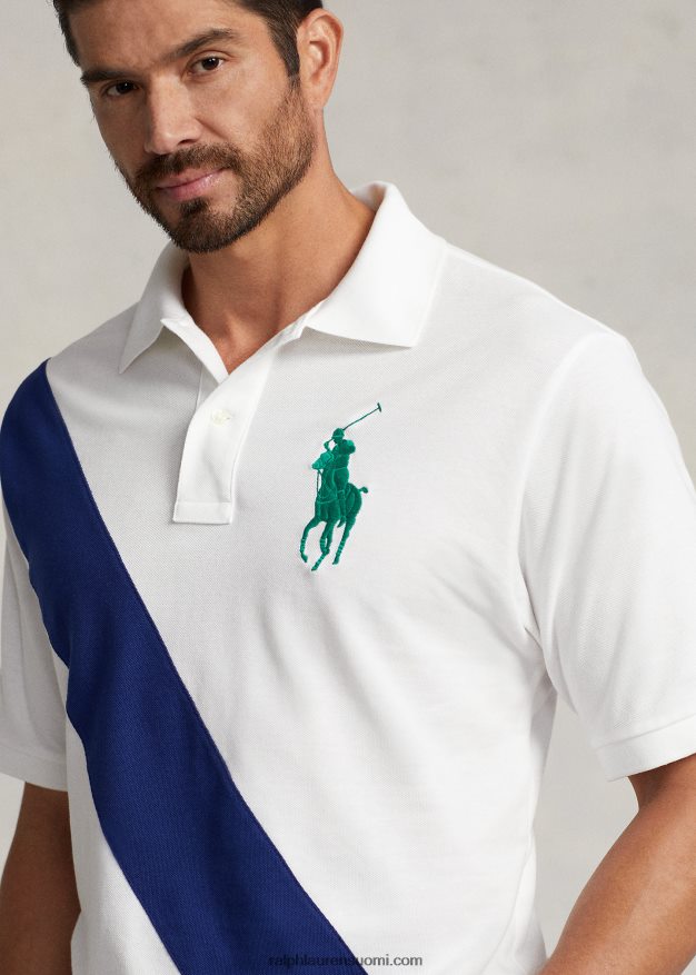 Ralph Lauren miehet iso poniverkkopaita 0Z24ZR1881 valkoinen / syksyn kuninkaallinen
