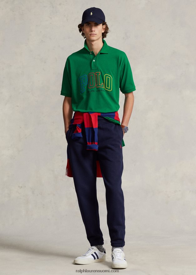 Ralph Lauren miehet isokokoinen logoverkkomainen poolopaita 0Z24ZR708 ensisijainen vihreä