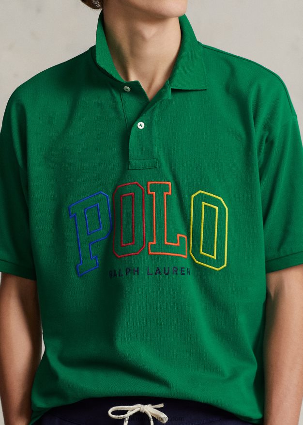 Ralph Lauren miehet isokokoinen logoverkkomainen poolopaita 0Z24ZR708 ensisijainen vihreä