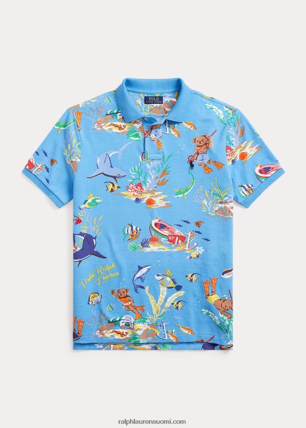 Ralph Lauren miehet klassinen istuva poolo bear mesh poolopaita 0Z24ZR521 liigat päättyvät siniseksi