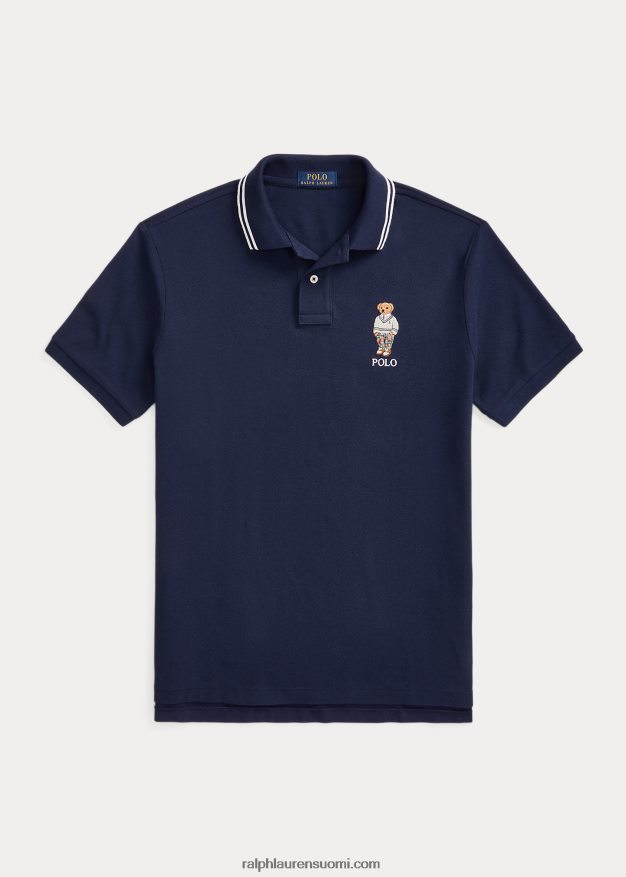 Ralph Lauren miehet klassinen istuva poolo bear mesh poolopaita 0Z24ZR620 risteily laivaston preppy bear