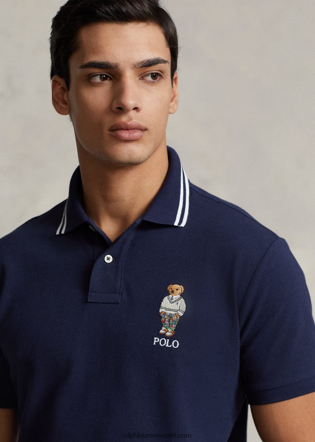 Ralph Lauren miehet klassinen istuva poolo bear mesh poolopaita 0Z24ZR620 risteily laivaston preppy bear