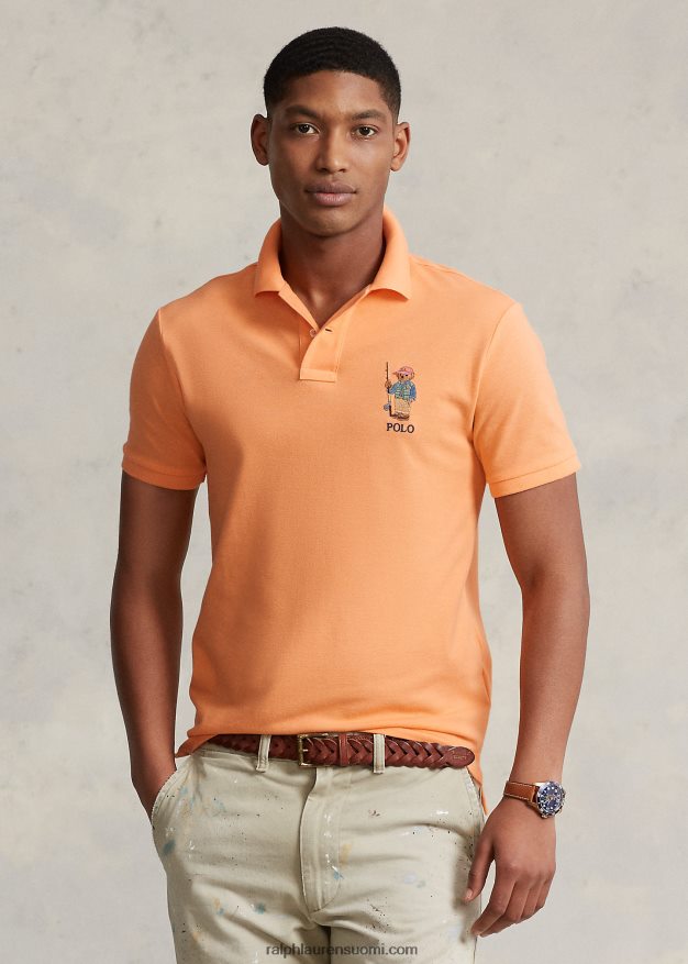 Ralph Lauren miehet klassinen istuva poolo bear mesh poolopaita 0Z24ZR750 reilu oranssi kalastuskarhu